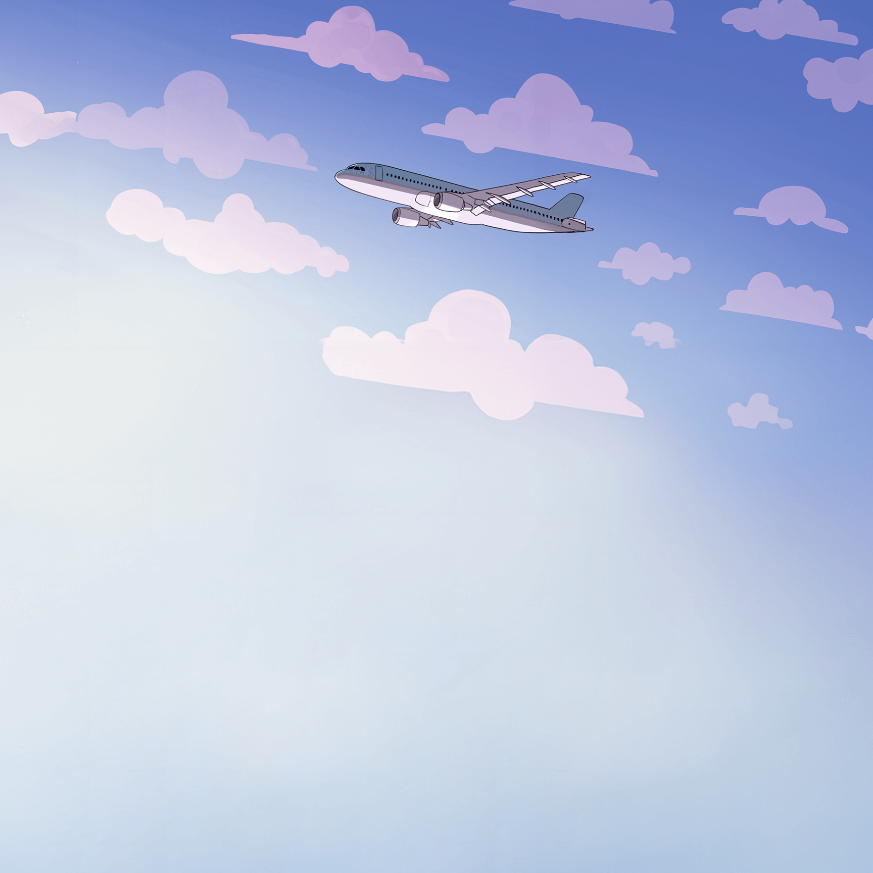 Sky background with airplane